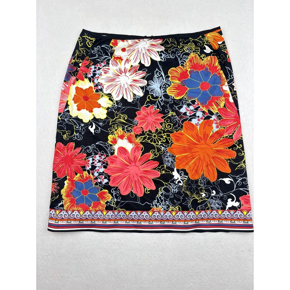 Tahari Floral Print Pencil Skirt Womens 6 Knee Length‎ Career Retro
